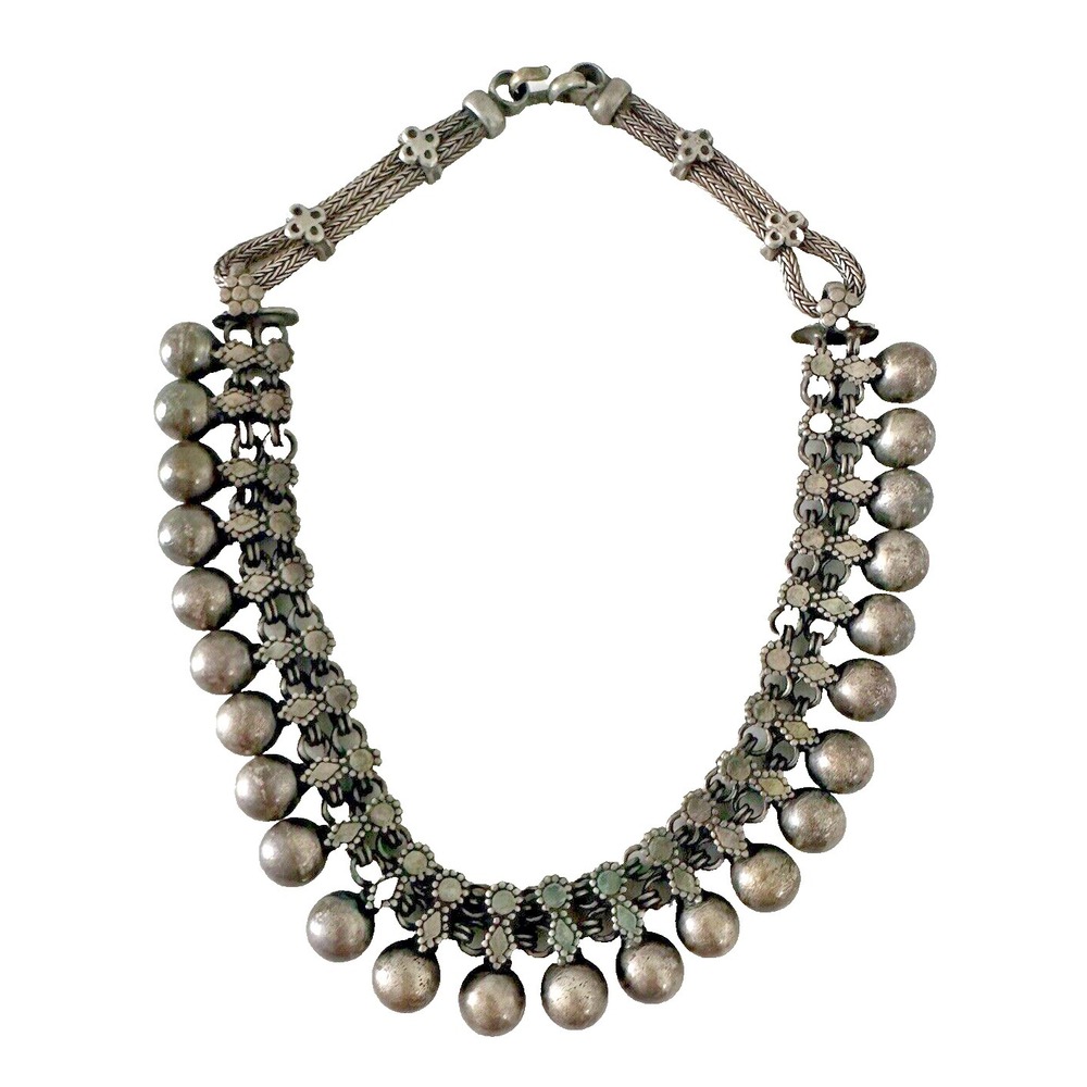 Traditional Rajasthani Necklace  Indian Silver Ornate tribal Heavy Stunning